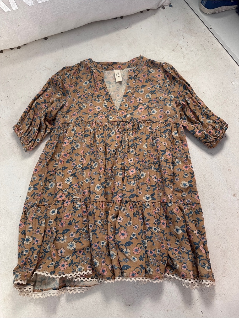 Spell Tan Floral Toddler Dress 2-3Y
